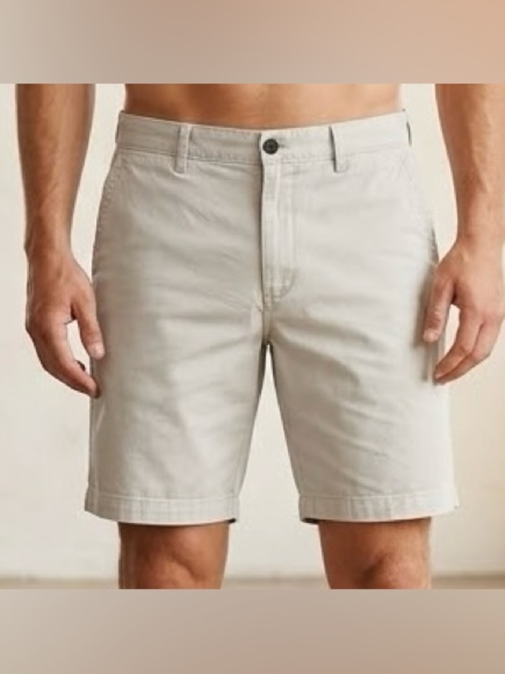 Cubavera Mens Light Tan Flat Front Casual Cotton Shorts Size 36 Summer Classic